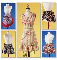 6567 VINTAGE RETRO FULL OR HALF APRONS PATTERN 8-22